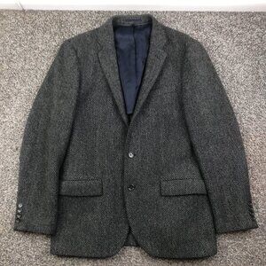 J Crew Sport Coat Ludlow 42R Moon Tweed Wool Herringbone Gray *Flaw